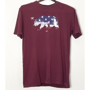 Levi's California Bear T-Shirt Men's Small Maroon Graphic Tee Heritage Americana